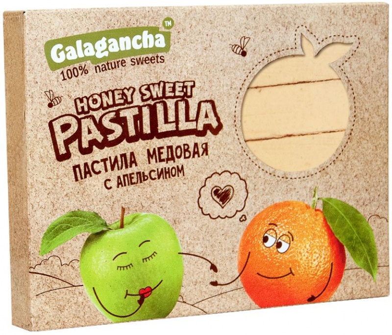 картинка GALAGANCHA конфеты «Pastilla», пастила с кусочками апельсина, 190 г